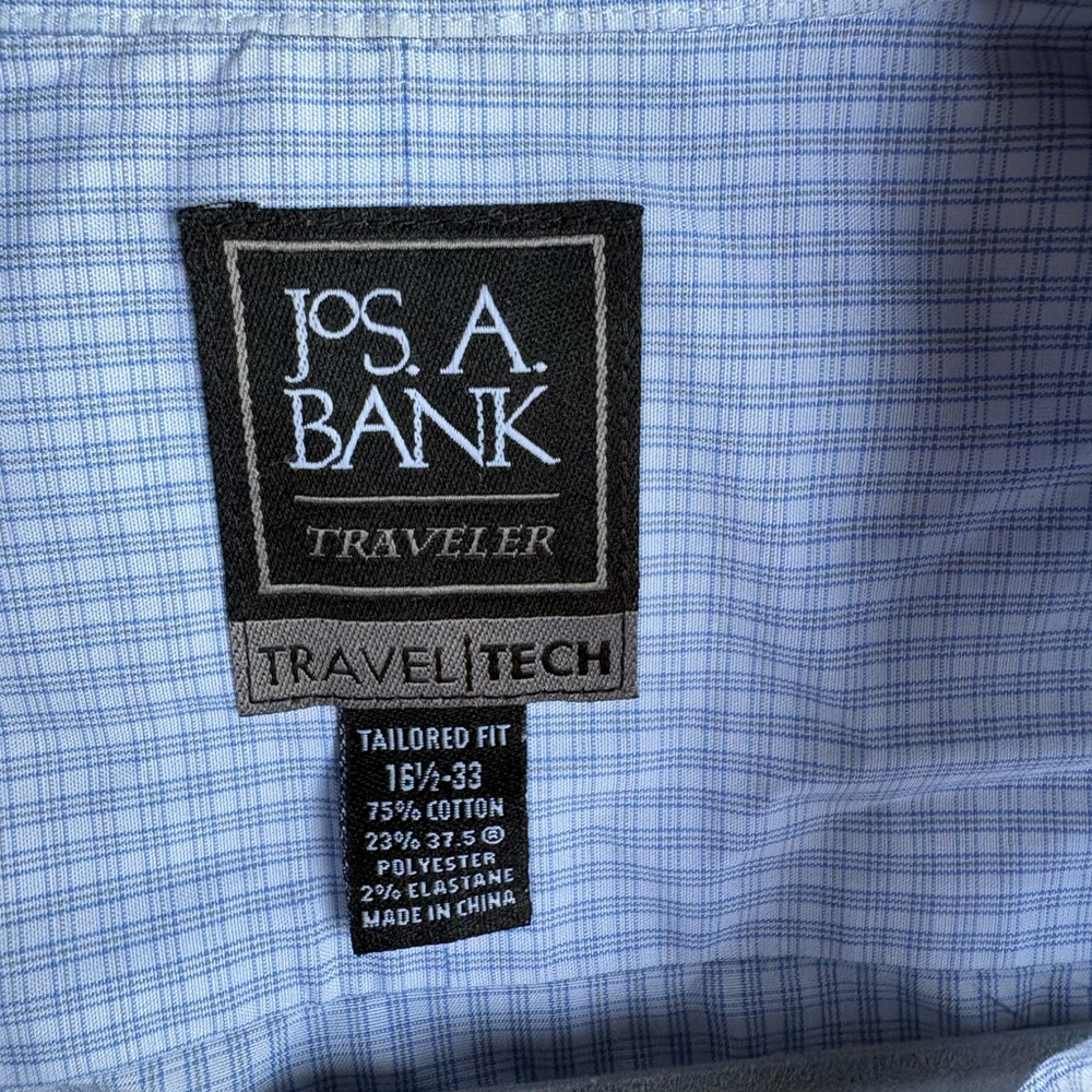 Jos. A. Bank Light Blue Windowpane Dress Shirt